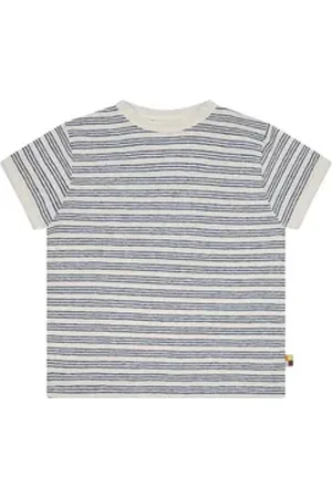 loud + proud T-Shirt Streifen mit Leinen blau 110/116