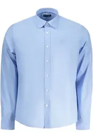 North Sails Langarmhemd Herren Langarmhemd Blau mit Stickerei & Italienischem Kragen S