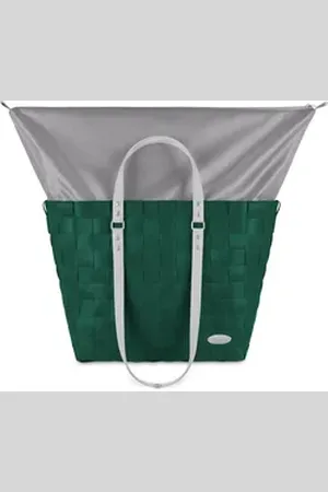 Normani Einkaufskorb Einkaufstasche Korb mit erweiterbarem Volumen, 25 l, Badetasche Strandtasche Einkaufskorb mit 25 Liter Volumen grün