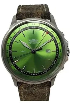 Iron Annie Quarzuhr Herrenuhr GMT Lederband beige 5842-9 Limited Edition, Herrenuhr GMT Lederband beige 5842-9