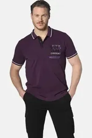 Jan Vanderstorm Poloshirt FRETU mit nordischen Print rot 6XL (76/78)