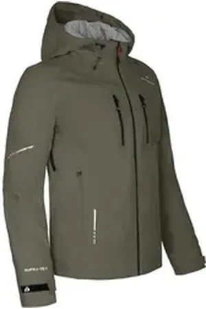 Bergson Regenjacke SKIEN THERMO Herren Regenjacke, leicht wattiert, recycelt, 20000 mm Wassersäule, L bunt|grau|grün lang | 98