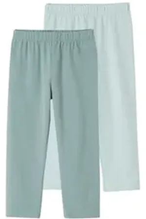 Vertbaudet Leggings 2er-Pack Mädchen 3/4-Leggings BASIC grün 116
