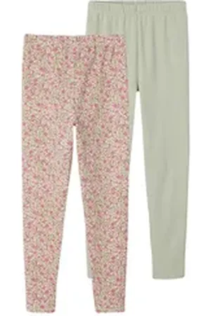 Vertbaudet Leggings 2er-Pack Mädchen Leggings BASIC 2er-Pack grün 98/104