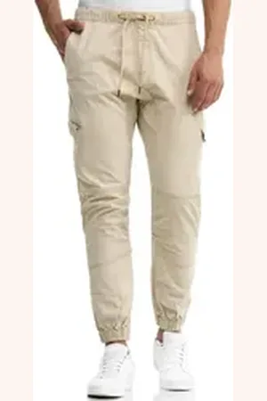 INDICODE Cargohose INLevi mit seitlichen Cargotaschen und elastischen Bündchen grau XXL