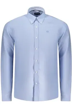 North Sails Langarmhemd Herren Langarmhemd Blau mit Button-Down-Kragen und Stickerei S