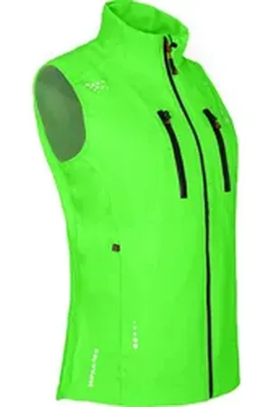 Bergson Outdoorjacke LEKNES West Damen Regenweste, recycelt, Netzfutter 20000 mm Wassersäule, Normalgrößen, Gecko grün grün 36