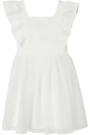 Vertbaudet Minikleid Festliches Mädchen Volantkleid, Musselin & Tüll weiß 86