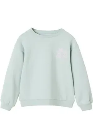 Vertbaudet Sweatjacke Mädchen Sweatshirt mit Print Basics blau 92/98