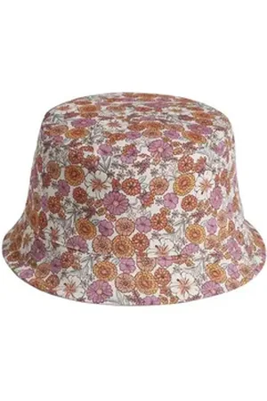 Vertbaudet Beanie Wendbarer Mädchen Sonnenhut, Blumen orange|rosa 128/140