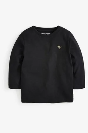 Next Langarmshirt Einfarbiges Shirt (1-tlg) schwarz 104-110 (4-5 J.)