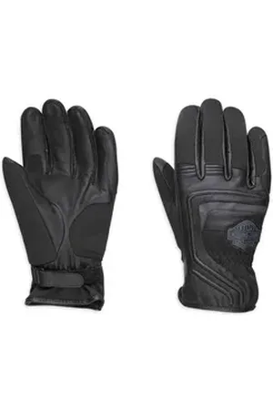 Harley davidson HARLEY-DAVIDSON Motorradhandschuhe Herren Bar & Shield Logo Leder & Mesh Biker Gloves Schutzkleidung Verstärkte Amara-Handfläche, -Daumen und -Zeigefinger. schwarz