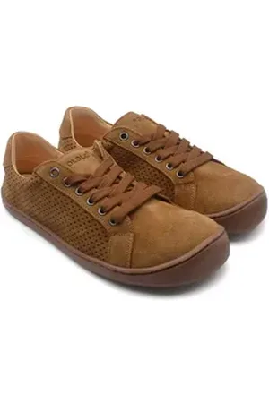 POLOLO Plus Barfußschuh, perforierter Barfußschuh aus Wildleder braun 45