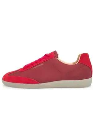 Henry Stevens Travis TIS Herrensneaker Sneaker Halbschuh Leder handgefertigt, sportlicher Freizeitschuh Herren rot 47 EU