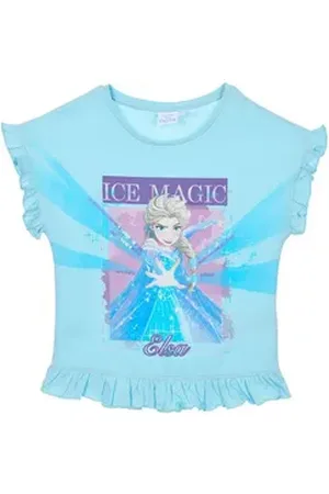 Disney Frozen T-Shirt Elsa Kinder Mädchen T-Shirt blau 128
