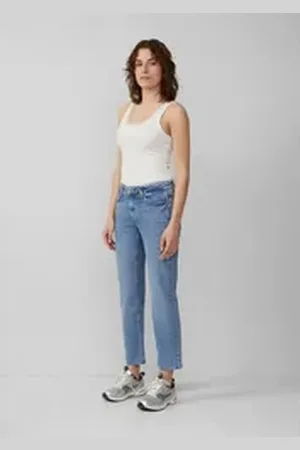 QS by s.Oliver 7/8-Hose Ankle-Jeans Catie / Slim Fit / Mid Rise / Straight Leg blau 32