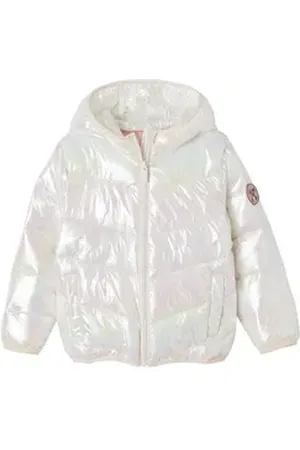 Vertbaudet Steppjacke Mädchen Light-Steppjacke mit Glanzeffekt weiß 128