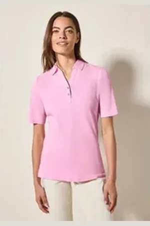 CECIL Poloshirt aus reiner Baumwolle rosa M (40)