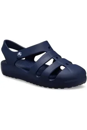 Crocs Classic Fisherman Badesandale, Wassersandale, Badeschuh mit Klettverschluss blau 32 EU