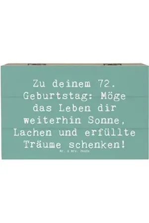 Mr. & Mrs. Panda Dekokiste 19 x 12 cm Spruch 72. Geburtstag - Meeresbrise - Geschenk, besondere (1 St) blau
