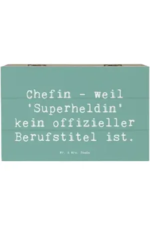 Mr. & Mrs. Panda Dekokiste 19 x 12 cm Spruch Chefin - weil 