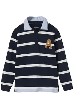 Vertbaudet Langarm-Poloshirt Jungen Poloshirt mit Lageneffekt blau 128