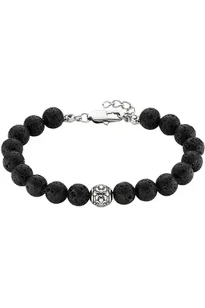 Bruno Banani Armband Schmuck Geschenk Edelstalarmband mit Lavasteinen, mit Lavastein schwarz