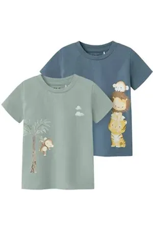 NAME IT Kurzarmshirt NBMHARRISON 2P SS TOP BOX (Packung, 2-tlg) blau 68