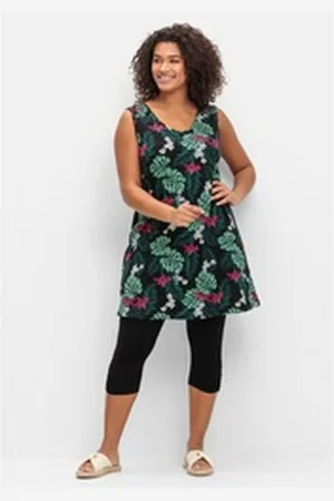 Sheego Longtop Große Größen (Set) im Set mit 3/4-Leggings schwarz 42