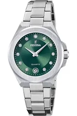 Festina Quarzuhr Mademoiselle F20700/4, Armbanduhr, Damenuhr, Edelstahlarmband, analog, Tag, Zirkonia (synth) silberfarben
