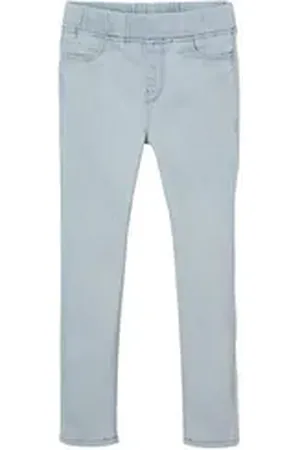 Vertbaudet 7/8-Caprijeans Mädchen Jeggings BASIC, Bundweite verstellbar blau 110