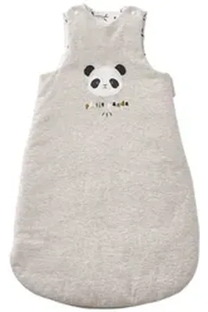 Vertbaudet Babyschlafsack Ärmelloser Baby Schlafsack KLEINER PANDA, Sommerschlafsack, 2 TOG beige|grau 104CM
