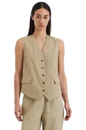 Marc O’ Polo Anzugweste aus Organic-Cotton-Leinen-Mix braun 38