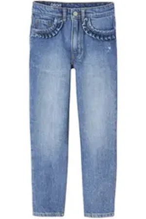 Vertbaudet 7/8-Caprijeans Gerade Mädchen Jeans, Hüftweite SLIM blau 86