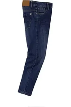 Vertbaudet 7/8-Caprijeans Die UNVERWÜSTLICHE, robuste Jungen Straight-Jeans blau 110