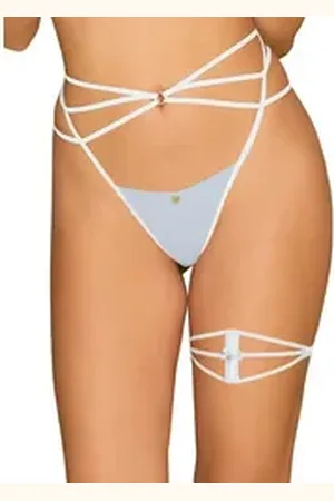 Obsessive Strumpfband Strumpfband in weiß hellblau Schleife Brautmode weiß L/XL