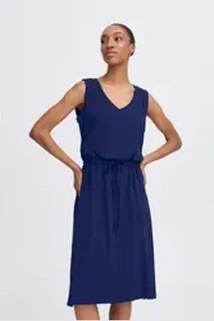 B YOUNG Midikleid BYPANDINNA Lässiges Midikleid blau XL
