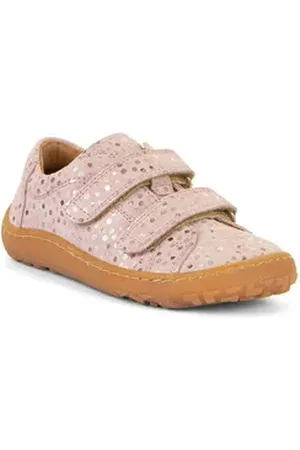 Froddo ® Barefoot Base Klettschuh, Konfirmationsschuh, Barfußschuh mit Metallic-Dots verziert rosa 27 EU