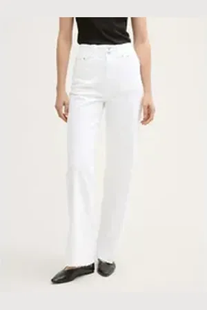 TOM TAILOR Denim Gerade Jeans Wide Leg Jeans mit High Waist weiß L
