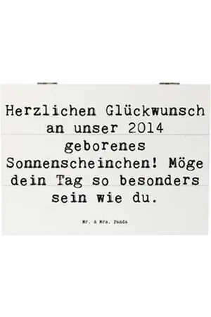 Mr. & Mrs. Panda Dekokiste 25 x 18 cm Spruch 2014 Geburtstag Sonnenschein - Weiß - Geschenk, bes (1 St) weiß