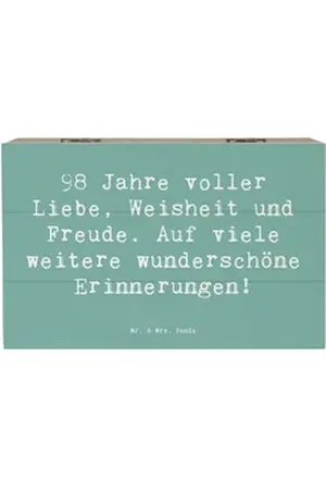 Mr. & Mrs. Panda Dekokiste 19 x 12 cm Spruch 98. Geburtstag Freude - Meeresbrise - Geschenk, kos (1 St) blau