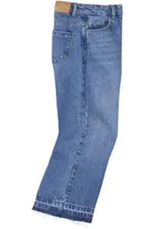 Vertbaudet 7/8-Caprijeans Mädchen Flare-Jeans blau 158