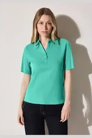 CECIL Poloshirt aus reiner Baumwolle grün M (40)