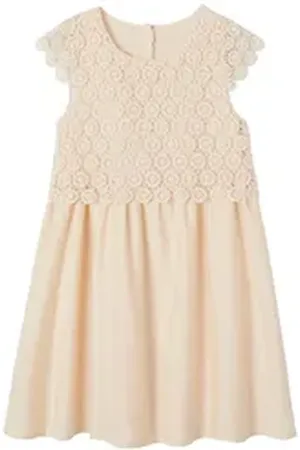 Vertbaudet Minikleid Festliches Mädchen Kleid mit Makrameespitze rosa 158