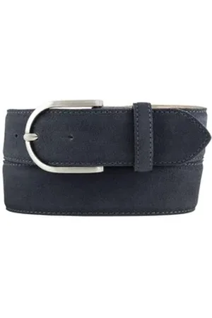 BELTINGER Ledergürtel Damen-Gürtel aus Veloursleder 4 cm - Velour-Gürtel für Damen 40mm - Wi (1-St) blau|silberfarben 110 cm (Gesamtlänge 125 cm)