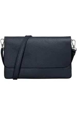 CASPAR Clutch Abendtasche Damen Leder Handtasche - CLASSIC LINE - Modell No.835, leicht, elegant & unempfindlich - 100% Echtleder - Handmade in Italy blau