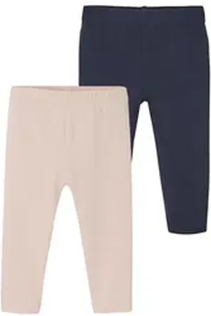Vertbaudet Leggings 2er-Pack Mädchen Baby Leggings BASIC blau|rosa 86