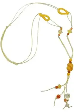 GALLAY Perlenkette Kette Schraubenperle gelb, ocker (1-tlg) gelb