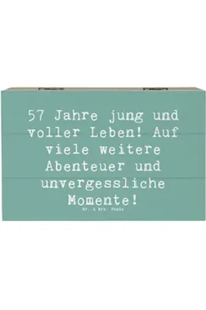 Mr. & Mrs. Panda Dekokiste 19 x 12 cm Spruch 57. Geburtstag Jubel - Meeresbrise - Geschenk, Schö (1 St) blau