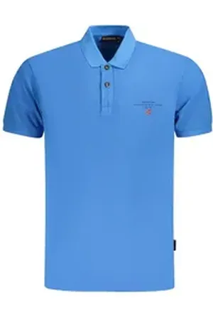 Napapijri Poloshirt Herren Kurzarm-Poloshirt Blau mit Druck und XL
